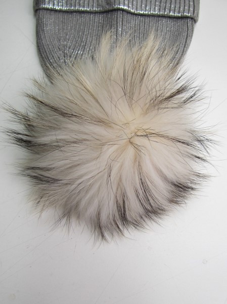 Pelzbommel Raccoon creme top echt Fell Pompon groß